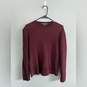 Robert Barakett Maroon Crew Neck Bertona Merino Wool Sweater Classic Knit Sz 2XL